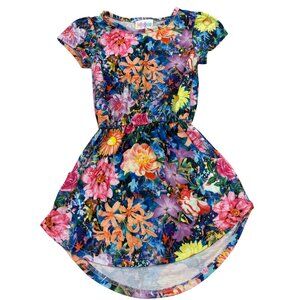 LuLaRoe Little Girls Mae Floral Dress Size 2 Multicolor